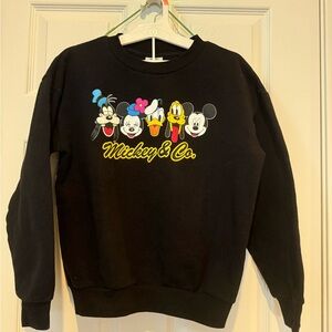 Disney Black Sweatshirt with Mickey & Co. Characters